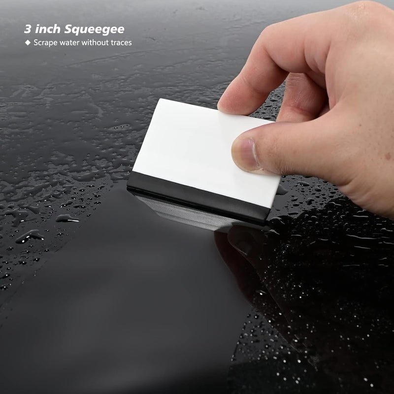 Ehdis Small Rubber Squeegee 3" Block Squeegee for Car Window Windshield,Film,Stickers,Decals and Vinyl Applicator,Kitchens, Glass, Shower,Counter Cleaning Tool, Pack of 2-White - Image 3